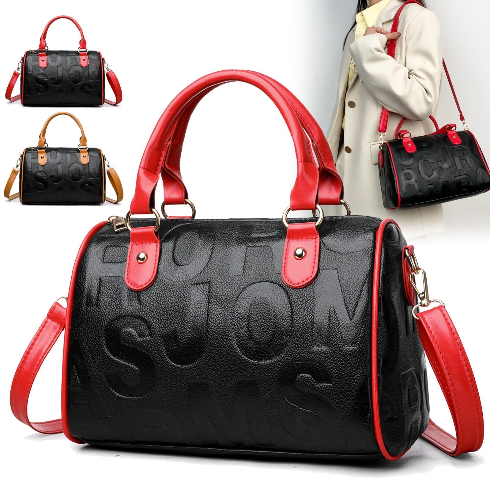 Premier Leather Authentic Leather Tactile Feel Large-capacity Crossbody Bag