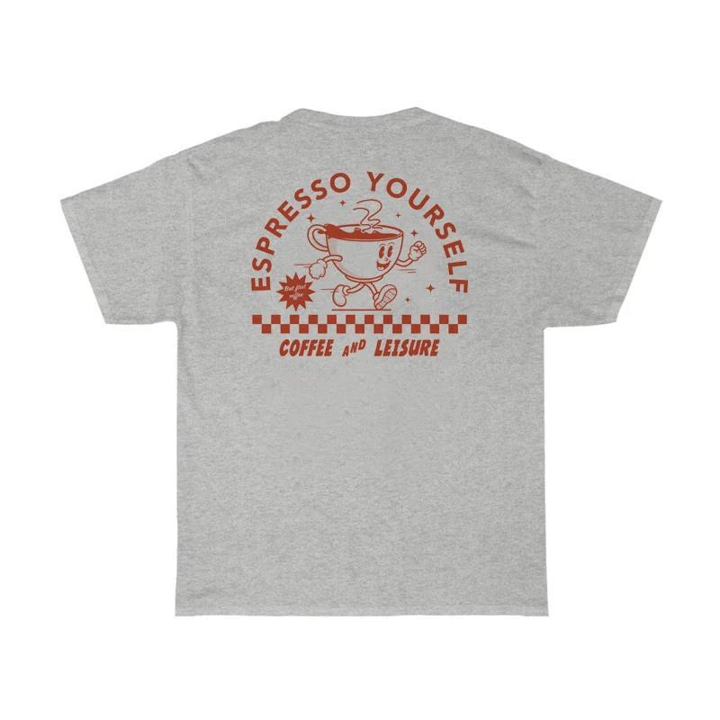 Espresso Yourself Women Retro Funny Coffee T-Shirts Oversize