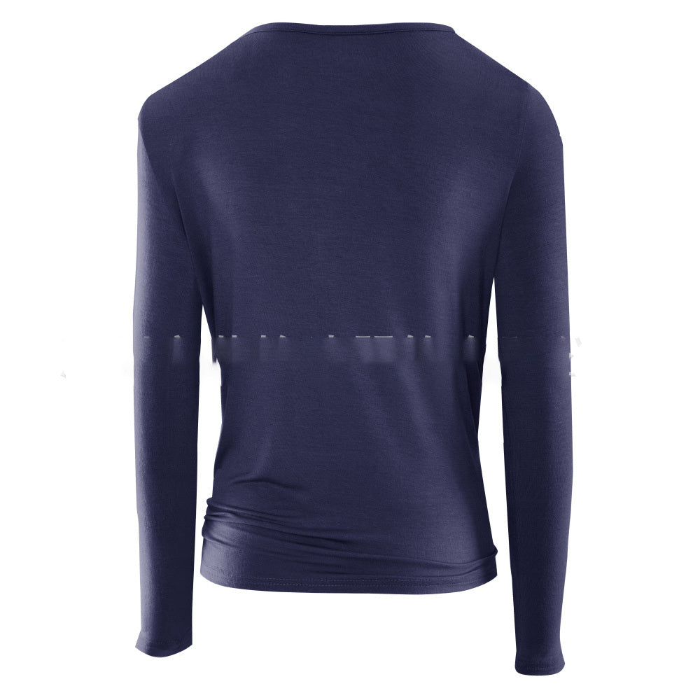 Premier Leather Nice-Forever Winter Women Pure Color Bandage Casual T-Shirts
