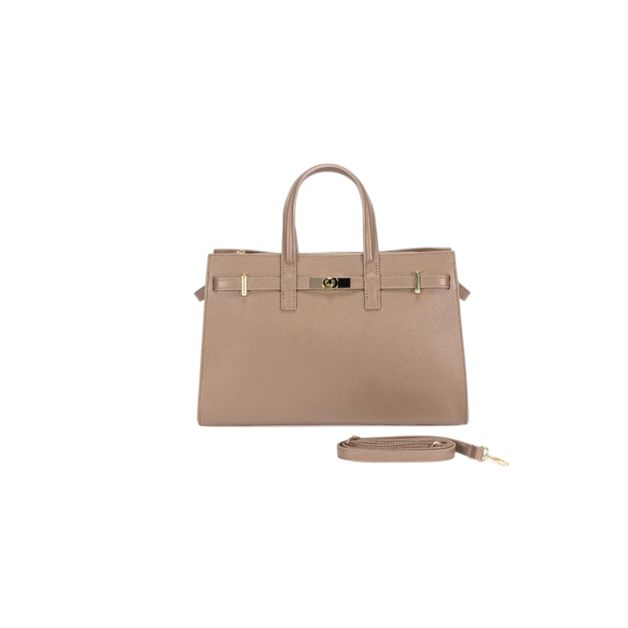 Premier Leather Bela Women's Handbag with Elegant Gold Hardware