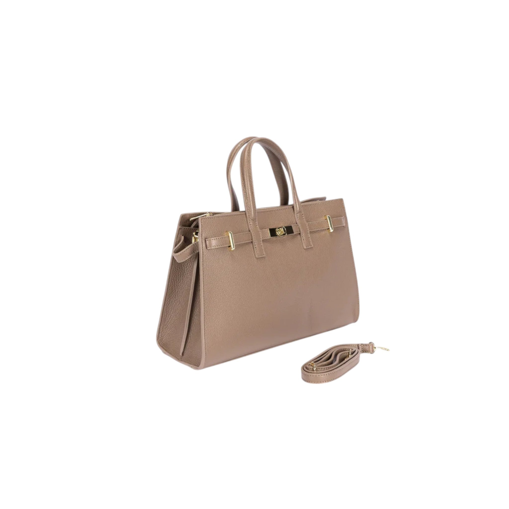 Premier Leather Bela Women's Handbag with Elegant Gold Hardware