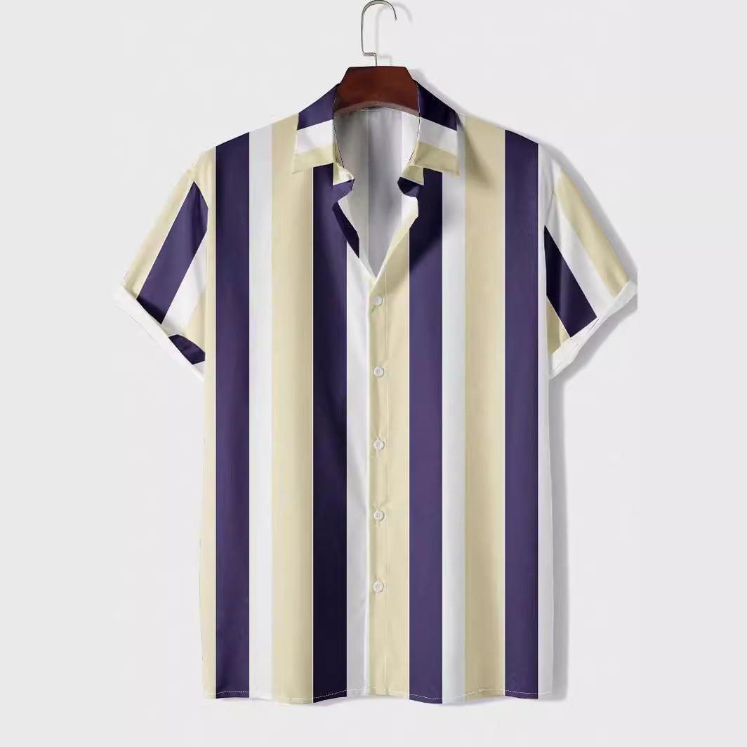 Fashion Striped Printed Men's Casual Shirt