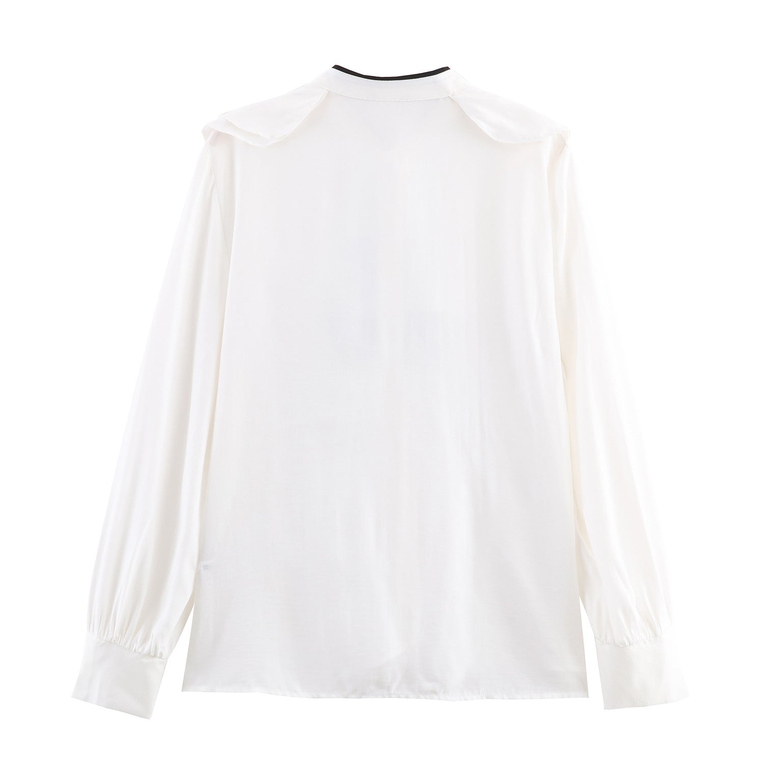 Premier Leather Women's Color Block Bow Layered Decorative Shirt