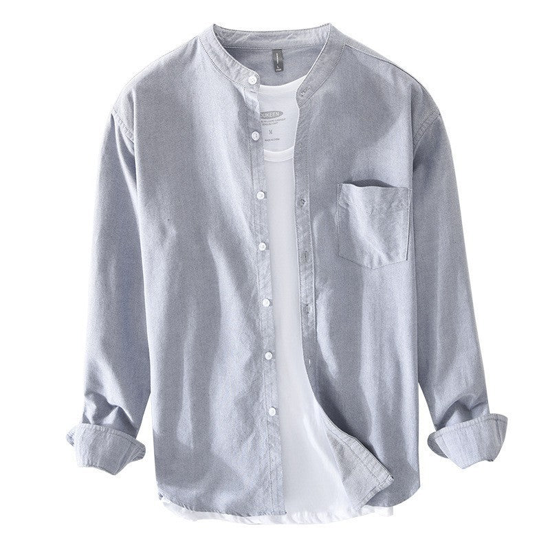 Men's Small Stand Collar Casual Shirt